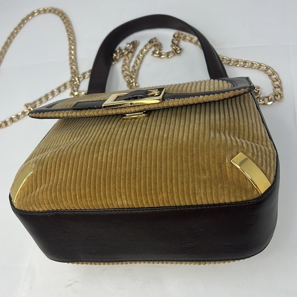 Dolce & Gabbana Vintage Corduroy Leather Handbag Crossbody Chain - Picture 5 of 16